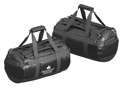 Black Duffel Bags With Durable Straps And Stylish Travel Gear Design 3d model
