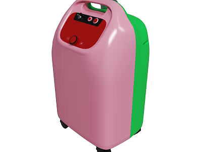 Pink Green Compact Portable Appliance With Control Panel And Wheels 3d model