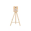 Wooden Commercial Equipment Tripod Stand with Round Opening and Label Design