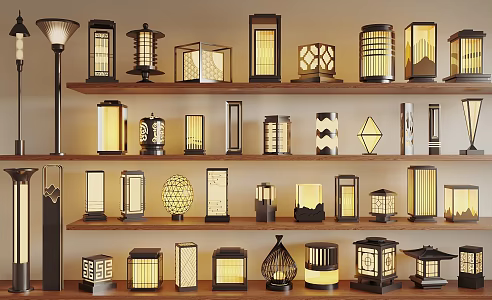 New Chinese Landscape Lights Garden Lights Lawn Park Lights Floor Lights Street Lights 3d model