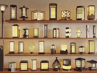 New Chinese Landscape Lights Garden Lights Lawn Park Lights Floor Lights Street Lights 3d model