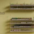 Wall Mounted Metal Wine Rack With Organized Multi Tiered Design And Various Wine Bottles