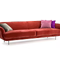 Modern double sofa multiplayer sofa 3d model