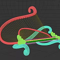 Transparent Crystal Harp Decorative Musical Instrument Art Supplies with Elegant Design