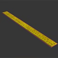 Yellow Plastic Ruler With Clear Measurement Markings On Gray Background 3d model