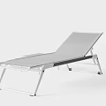 Modern Outdoor Reclining Lounge Chair With Metal Frame Mesh Seat And Side Table