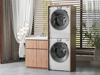 Balcony Washing Machine Counter 3d model