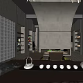 Modern Teaware Specialty Store Interior With Teapot Teacups Tray And Shelf Displays