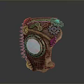 Steampunk Animal Head Sculpture With Copper Metal Gears And Round Transparent Lens Eye