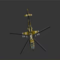 Aerospace Themed Helicopter Model with Yellow Camouflage and Large Propellers