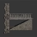 Detailed Ancient Style Stone Staircase With Decorative Railings And Columns