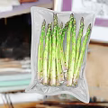 Fresh Green Asparagus Spears In Vacuum Sealed Plastic Packaging Bag 3d model