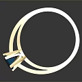 Exquisite Golden Ring With Intricate Hollow Design And Blue Gemstones