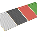 Architectural Component Panels With Corrugated Design In Various Colors 3d model