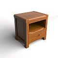 Classic Wooden Bedside Table With Brown Finish And Single Drawer Design