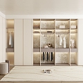 Cream style cloakroom wardrobe 3d model