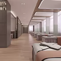 Modern SPA Sauna Interior Design with Massage Beds Wooden Walls Flooring and Decorative Paintings