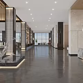 Luxurious Modern Hotel Lobby Interior Design With Marble Floor Pillars Chandeliers And Sculpture Decor