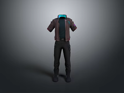Modern Stylish Casual Clothing Set Including Jacket Pants And Shoes For Daily Life 3d model