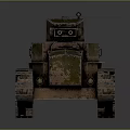 Military Tank With Camouflage Paint Weathered Appearance Armored Turret Gun Barrel And Metal Tracks