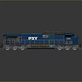 Detailed Blue PXY Locomotive With Industrial Design And Metal Components
