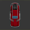 Shiny Red Vintage Car With Streamlined Body Chrome Accents And Classic Design