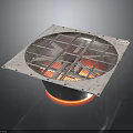 Stainless Steel Industrial Heating Equipment With Circular Grid And Orange Base Ring