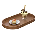 Decorative Dessert Ornament Set With Wooden Tray Cheesecake And Ice Cream Sundae