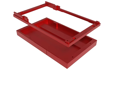Red Plastic Frame And Base Component For Industrial Assembly Parts 3d model