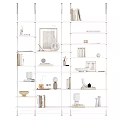 Modern Multi Layered Shelving Unit With Books Decorative Items And Storage Solutions 3d model