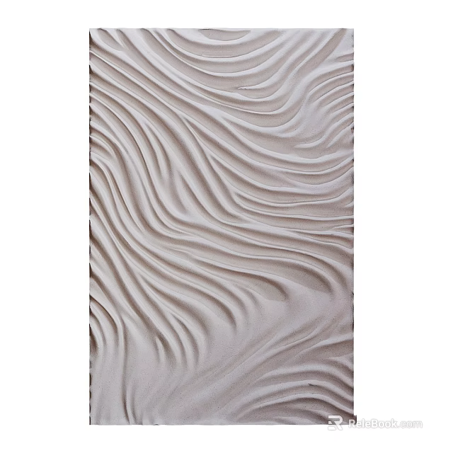 Light Colored Decorative Wall Panel With Modern Wavy Textured Surface Design 3d model 