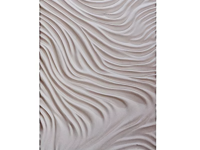 Light Colored Decorative Wall Panel With Modern Wavy Textured Surface Design 3d model