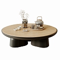 Coffee Table Solid Wood Coffee Table Desktop Ornaments Tea Set Jewelry Floriculture 3d model