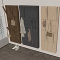 Wooden Wall Mounted Coat Hangers With Coats Bags And Hats In Modern Interior