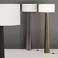 Modern Floor Lamps With White Shades And Black Silver Gold Tapered Bases For Interior Design