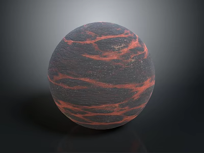 Natural Wood Stone Spherical Object With Unique Surface Texture And Dark Red Tones 3d model