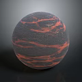 Natural Wood Stone Spherical Object With Unique Surface Texture And Dark Red Tones