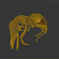 3D Rendered Orange Ants Interacting On Dark Background With Detailed Texture And Reflection