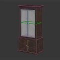 Classic Wooden Cabinet With Glass Front Doors And Lower Storage Compartment Furniture
