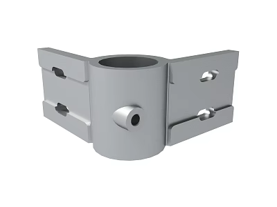 Metal Mechanical Bracket With Cylindrical Body And Mounting Holes For Industrial Use 3d model