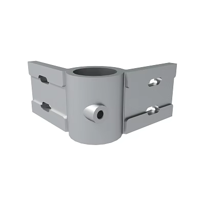 Metal Mechanical Bracket With Cylindrical Body And Mounting Holes For Industrial Use 3d model