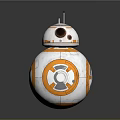 BB-8 Robot Character With White And Orange Spherical Design And Dome Head