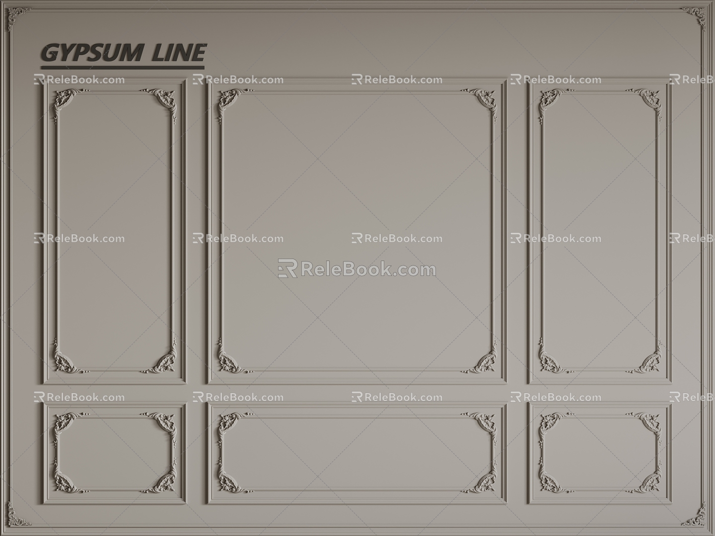 French Line French Gypsum Line French Gypsum Line Background Wall PU Line 3d model