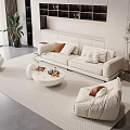 Sofa coffee table combination 3d model