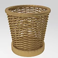 Natural Woven Cylindrical Storage Basket with Base for Home Organizing