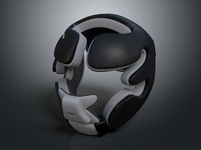 Sleek Modern VR Headset Design With Black Gray Padded Structure And Ergonomic Fit 3d model