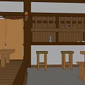 Traditional Wooden House Exterior With Sloped Roof And Timber Panel Walls