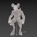 Mythical Creature With Horns Muscular Body Textured Skin Humanoid Figure