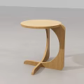Wooden Side Table With Round Top And Crossed Leg Modern Minimalist Design