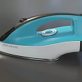 Modern Electric Iron in Blue and White Design with Sleek Handle for Daily Household Use